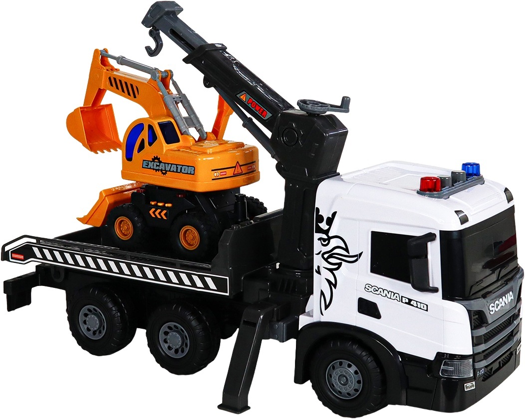 Ігровий набір TechnoDrive - Автокран Scania з екскаватором (світло, звук), (5004KS)фото6