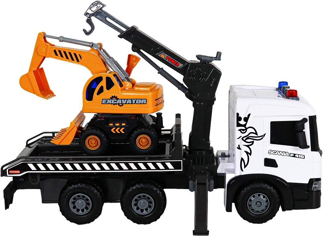 Ігровий набір TechnoDrive - Автокран Scania з екскаватором (світло, звук), (5004KS)фото5