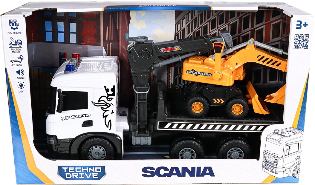 Ігровий набір TechnoDrive - Автокран Scania з екскаватором (світло, звук), (5004KS)фото12