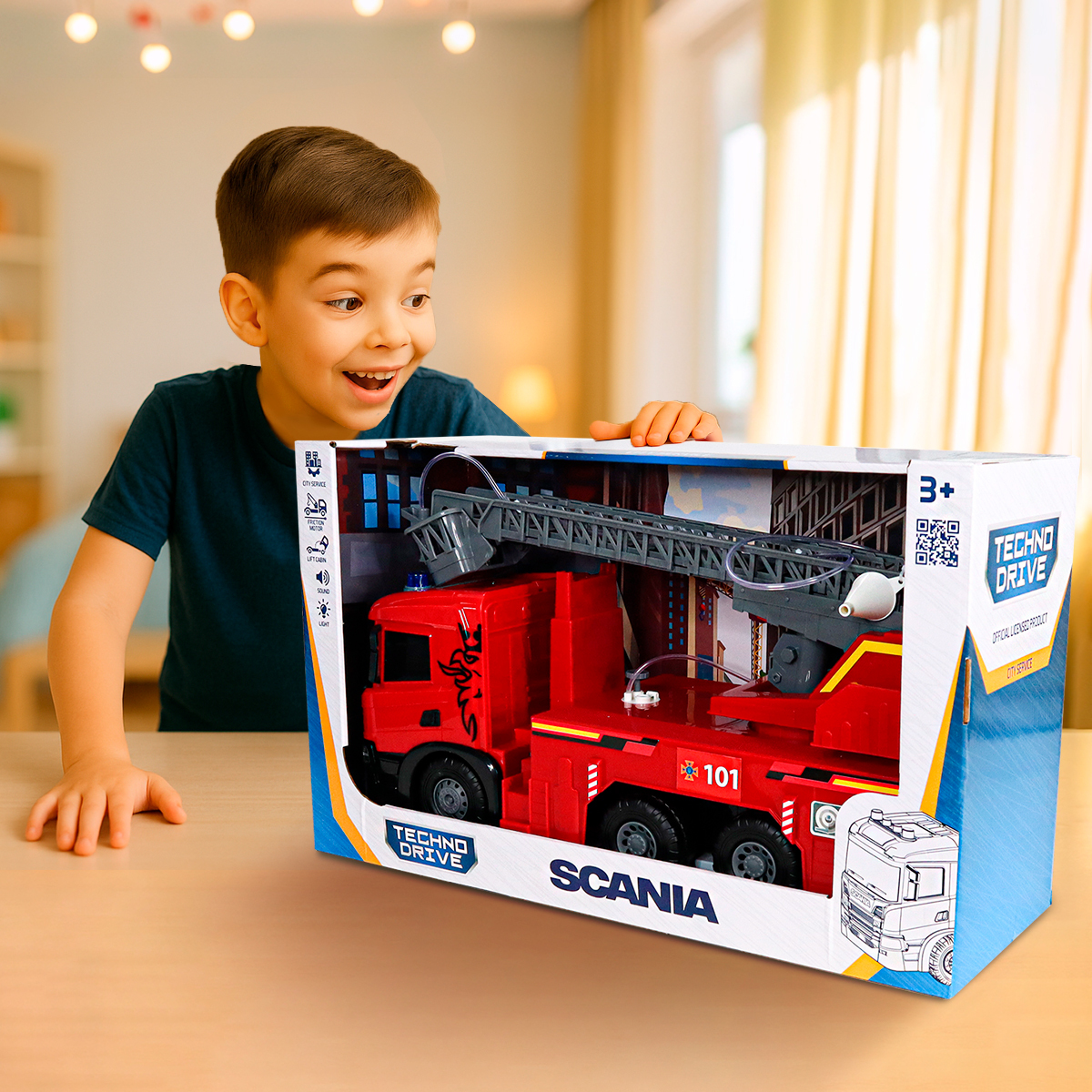 Автомодель Пожежна машина Scania (світло, звук, функція води), (5005KS)фото10