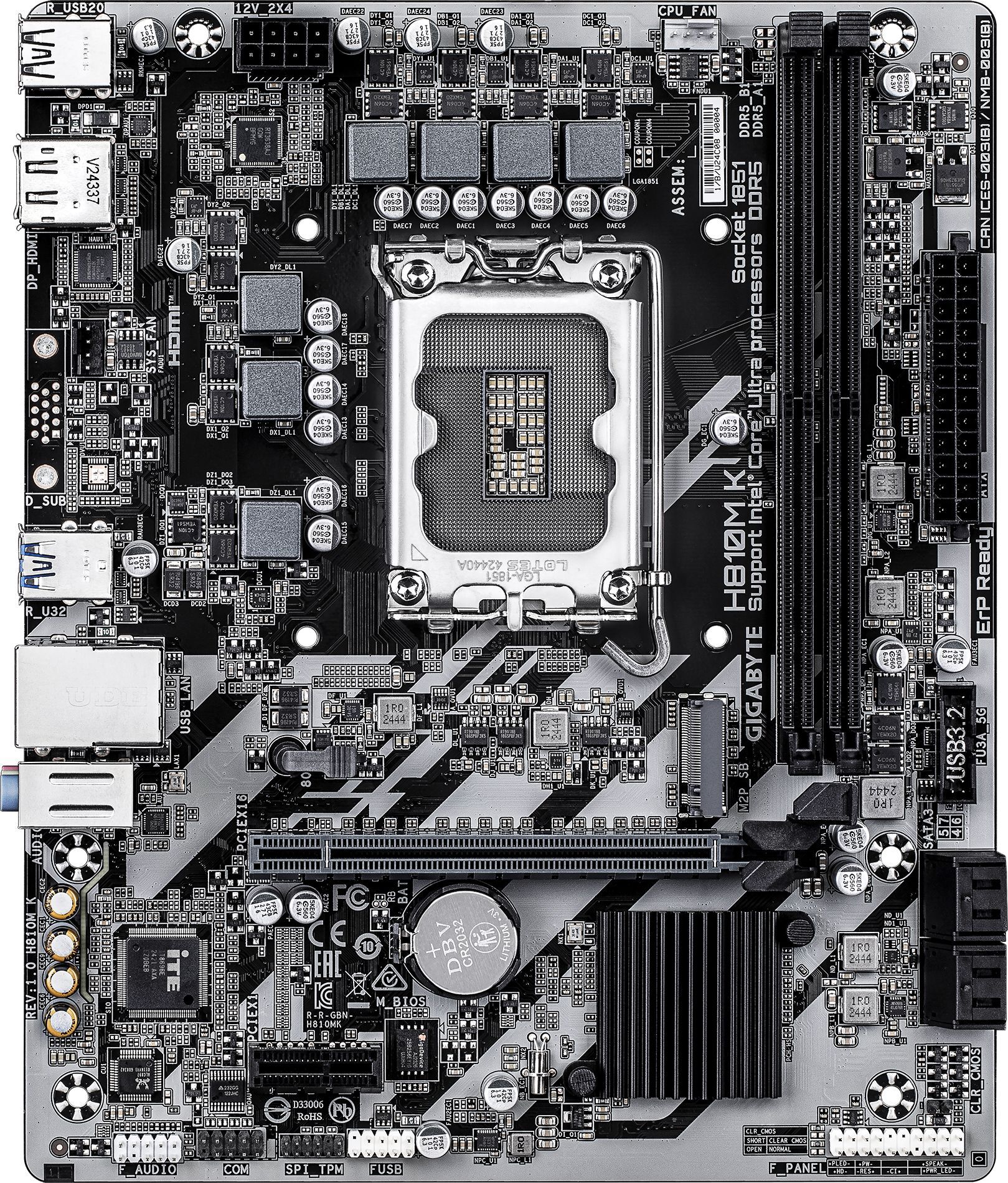 Материнская плата GIGABYTE H810M K s1851 H810 (H810M_K) фото2