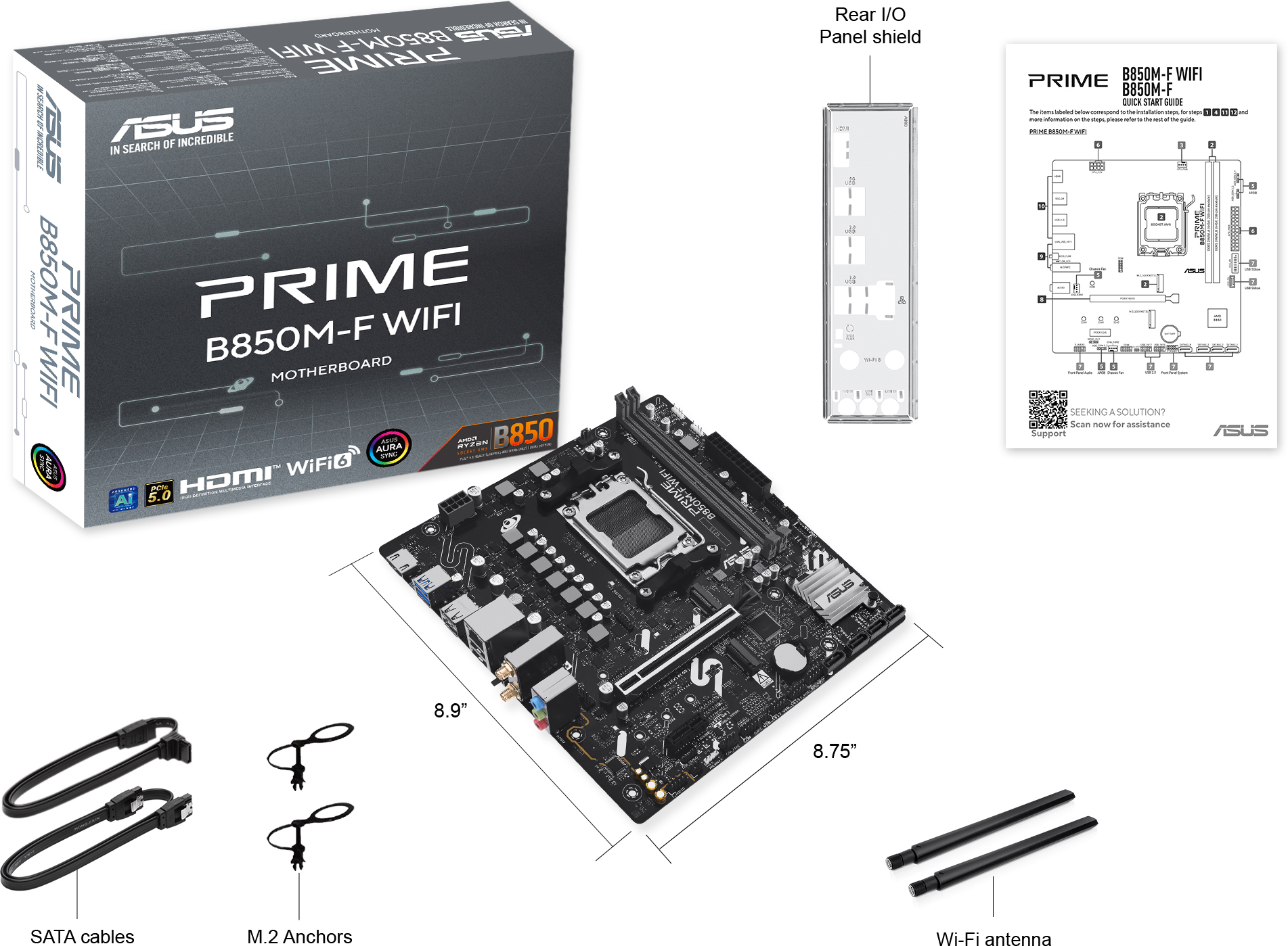 Материнcкая плата ASUS PRIME B850M-F WIFI (90MB1N80-M0EAY0) фото 