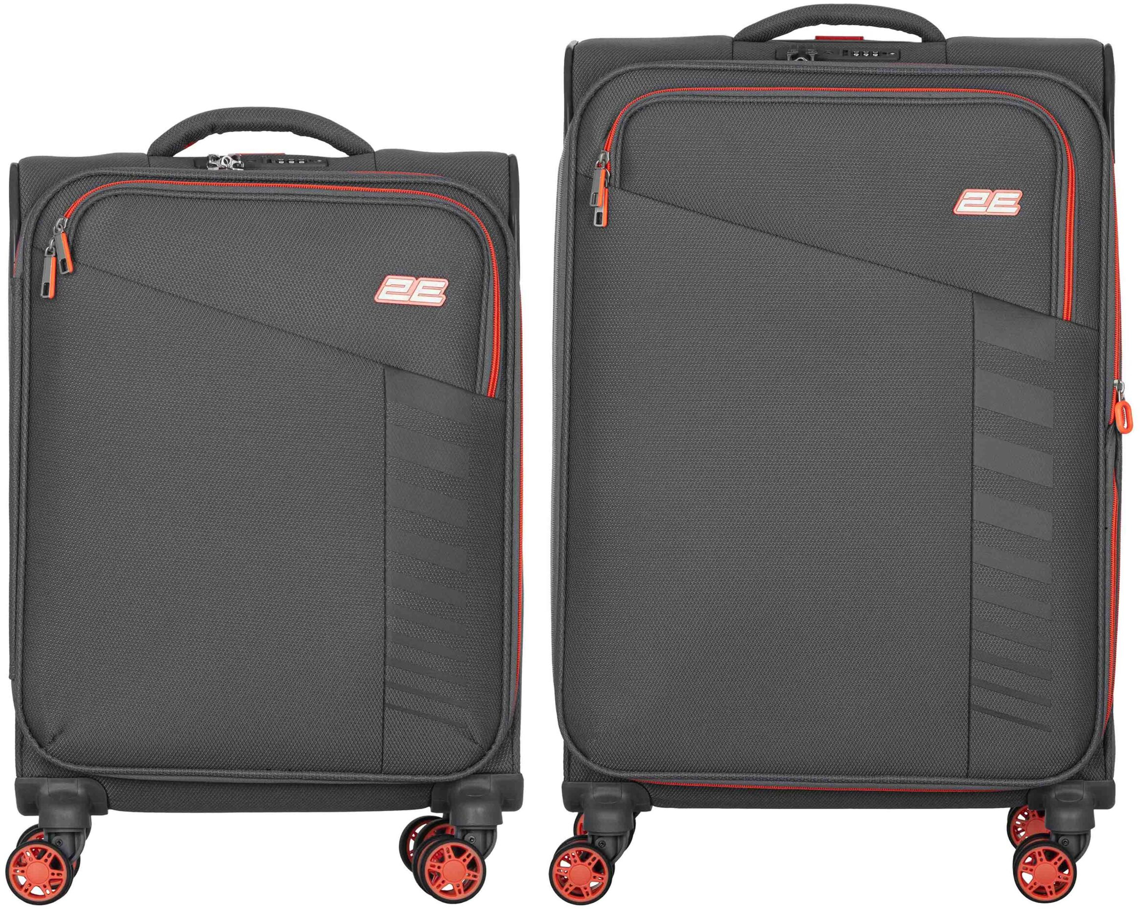 Набір валіз 2E, Trek, (M+S), TSA, 4 колеса, + 2 рюкзаки Cabin (2E-BPET-CABIN-GR), поліестр, сіріфото4