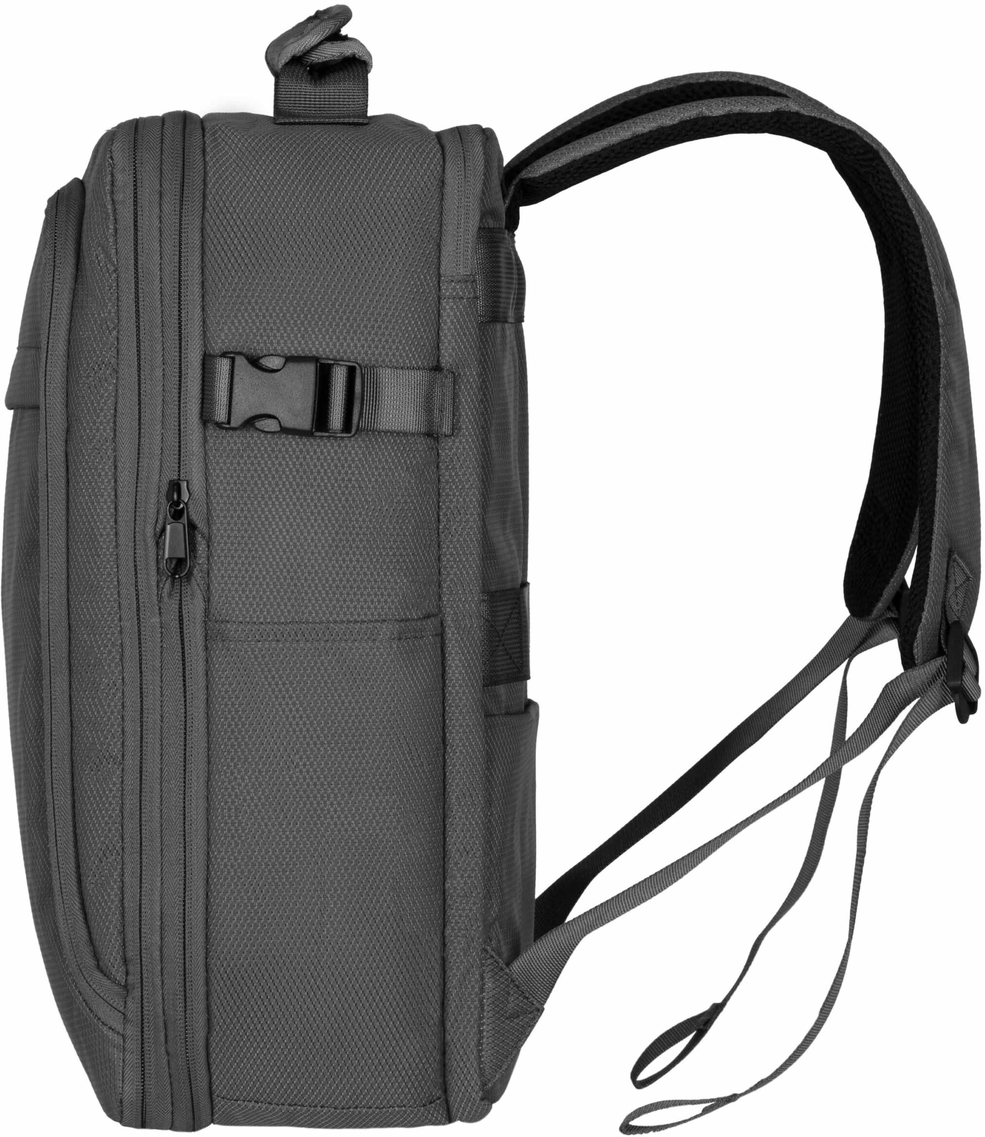 Набір валіз 2E, Trek, (M+S), TSA, 4 колеса, + 2 рюкзаки Cabin (2E-BPET-CABIN-GR), поліестр, сіріфото21