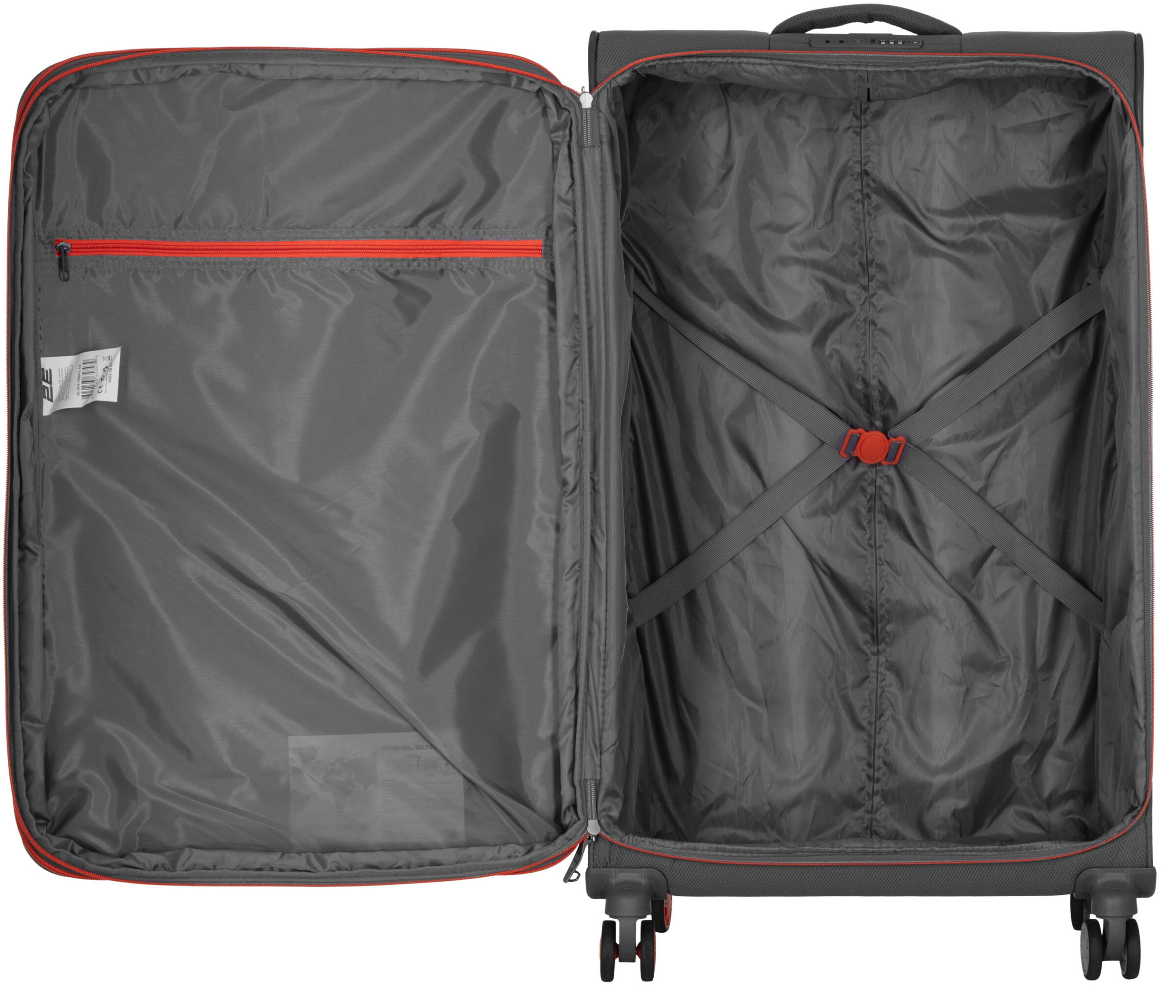 Набір валіз 2E, Trek, (M+S), TSA, 4 колеса, + 2 рюкзаки Cabin (2E-BPET-CABIN-GR), поліестр, сіріфото11