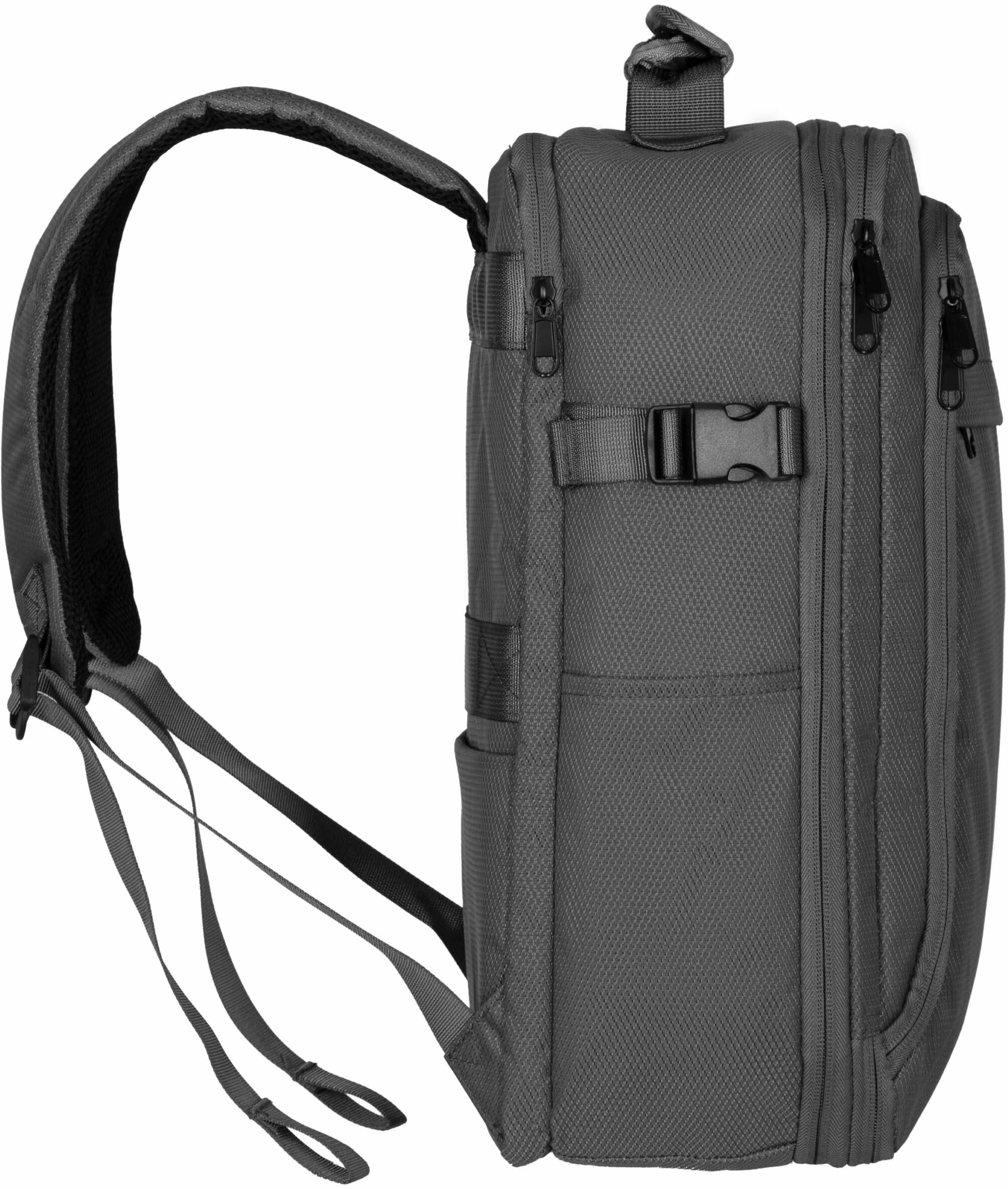 Набір валіз 2E, Trek, (M+S), TSA, 4 колеса, + 2 рюкзаки Cabin (2E-BPET-CABIN-GR), поліестр, сіріфото20