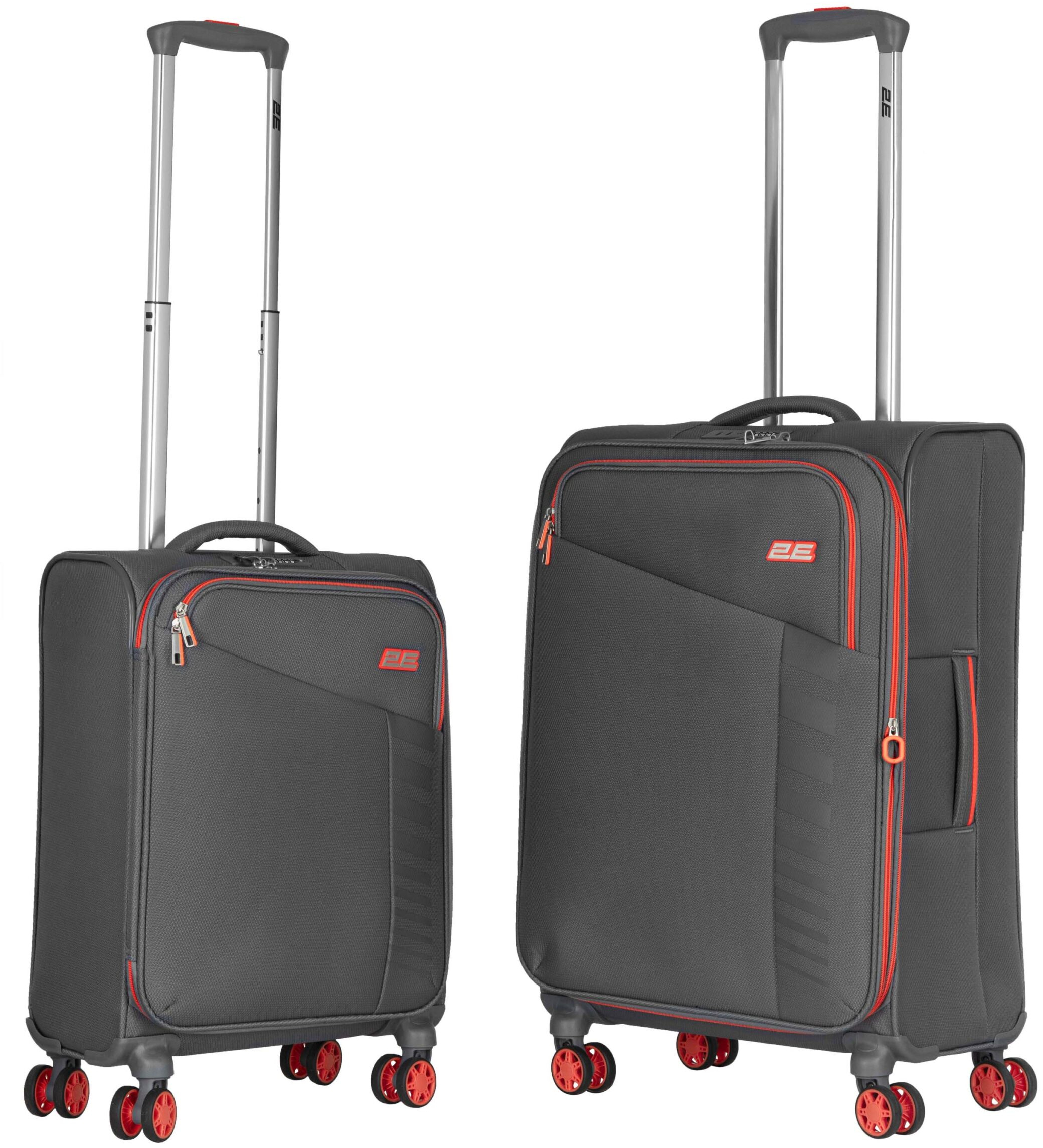 Набір валіз 2E, Trek, (M+S), TSA, 4 колеса, + 2 рюкзаки Cabin (2E-BPET-CABIN-GR), поліестр, сіріфото2