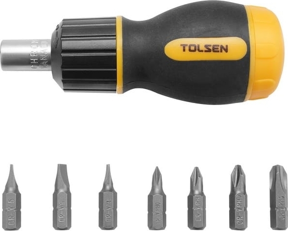 Отвертка с набором бит Tolsen, 1/4", 7шт (20033) фото 2