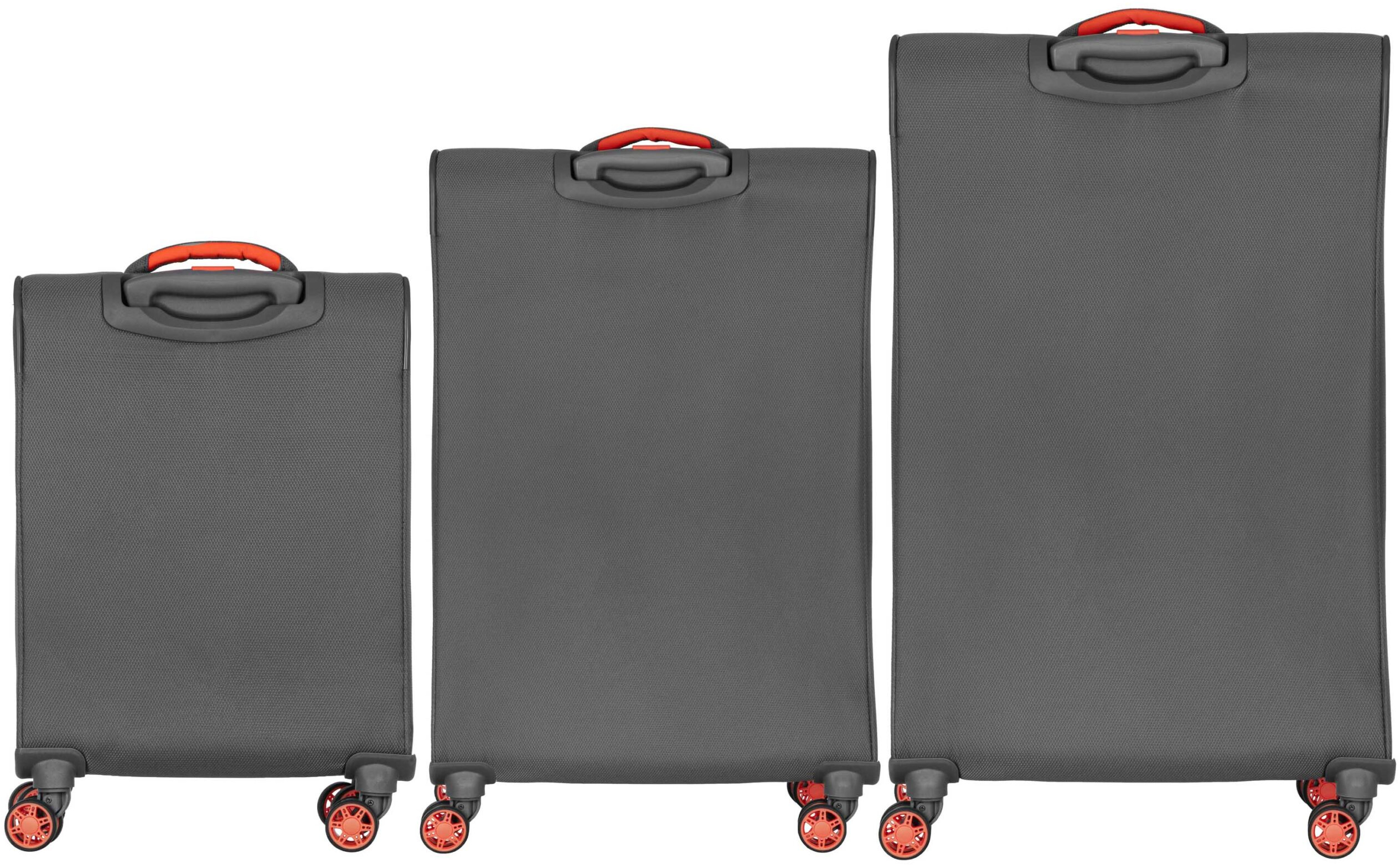 Набір валіз 2E, Trek, (L+M+S), TSA, 4 колеса, + 3 рюкзаки Cabin (2E-BPET-CABIN-GR), поліестр, сіріфото