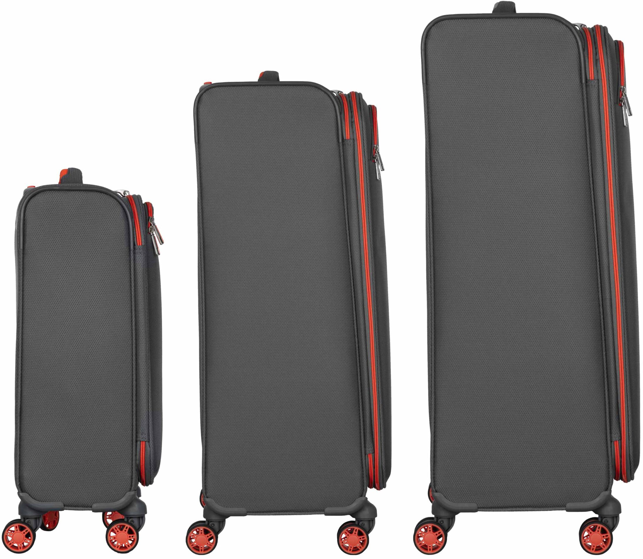 Набір валіз 2E, Trek, (L+M+S), TSA, 4 колеса, + 3 рюкзаки Cabin (2E-BPET-CABIN-GR), поліестр, сіріфото