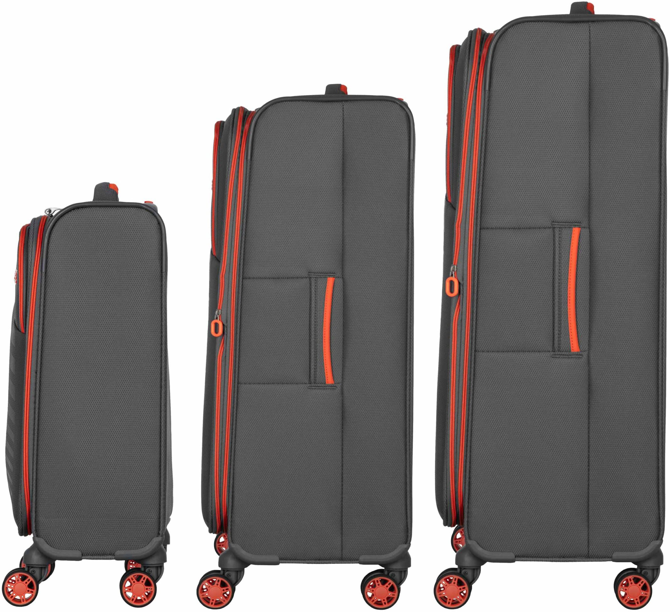 Набір валіз 2E, Trek, (L+M+S), TSA, 4 колеса, + 3 рюкзаки Cabin (2E-BPET-CABIN-GR), поліестр, сіріфото