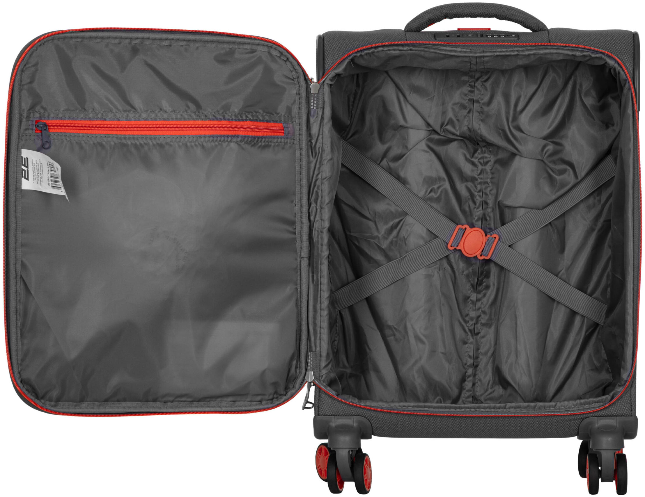 Набір валіз 2E, Trek, (L+M+S), TSA, 4 колеса, + 3 рюкзаки Cabin (2E-BPET-CABIN-GR), поліестр, сіріфото