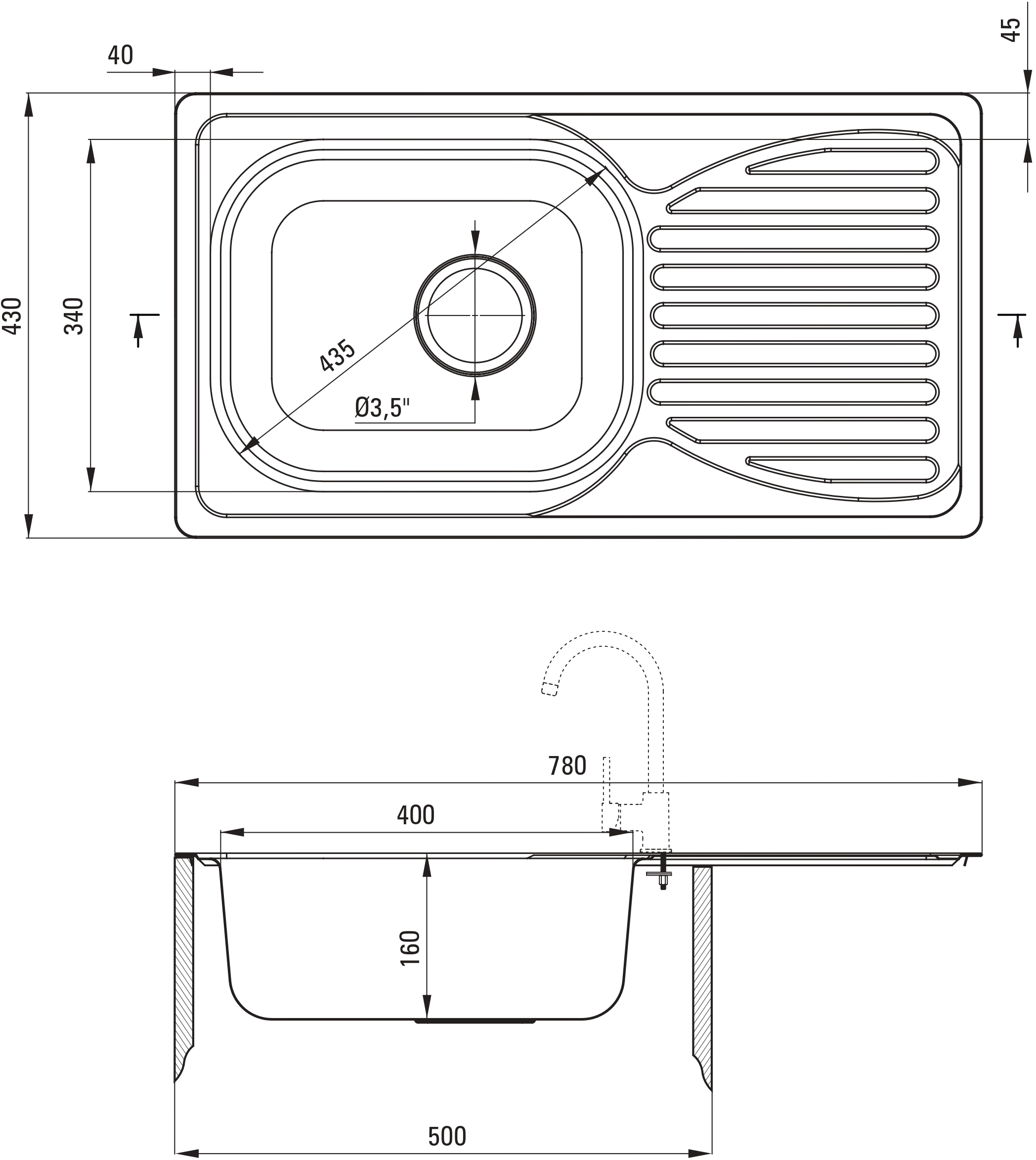 Набір для кухні Deante Doppio, миття ZEN_0113 + змішувач BYU_060M (ZENA0113)фото2