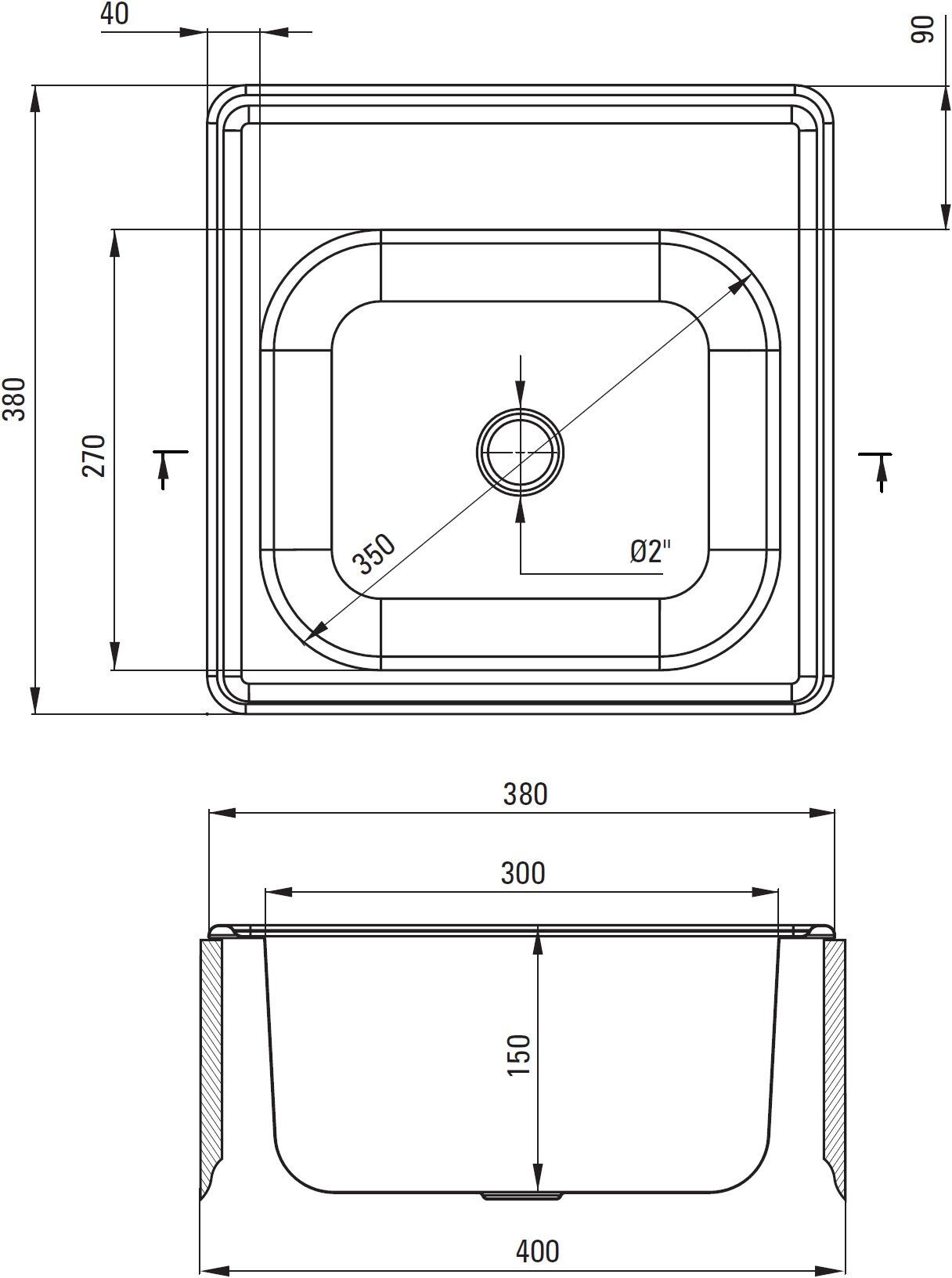 Мийка кухонна Deante Techno 380х390х150мм (ZMU_3100)фото