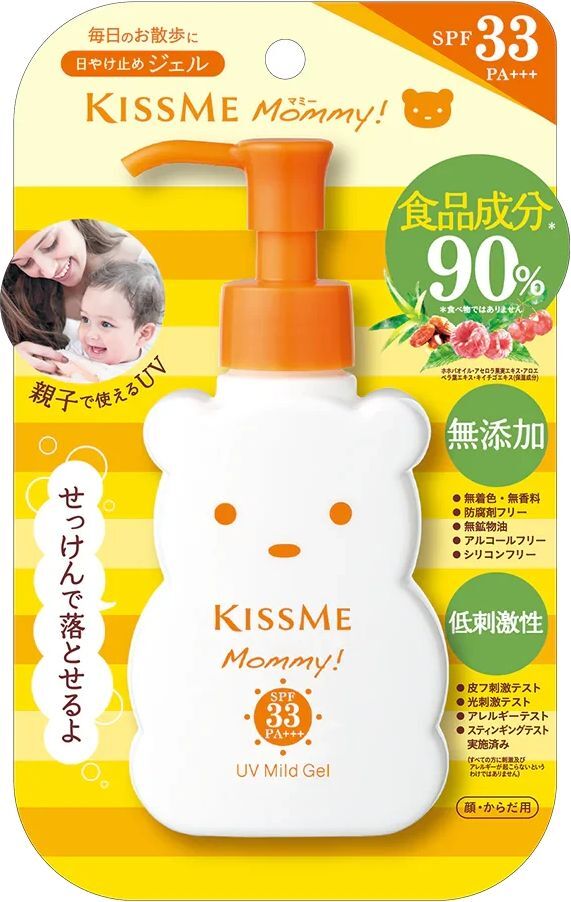 Солнцезащитный гель детский Isehan Mammy UV Mild Gel SPF33+/PA++++ 100 г фото 2