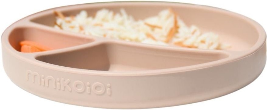 Секційна тарілка на присосці MinikOiOi Portions - Bubble Beige (101050008)фото3