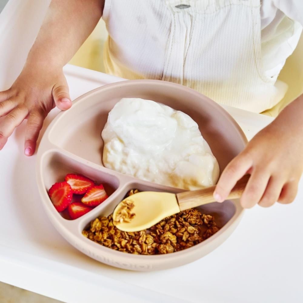 Секційна тарілка на присосці MinikOiOi Portions - Bubble Beige (101050008)фото5