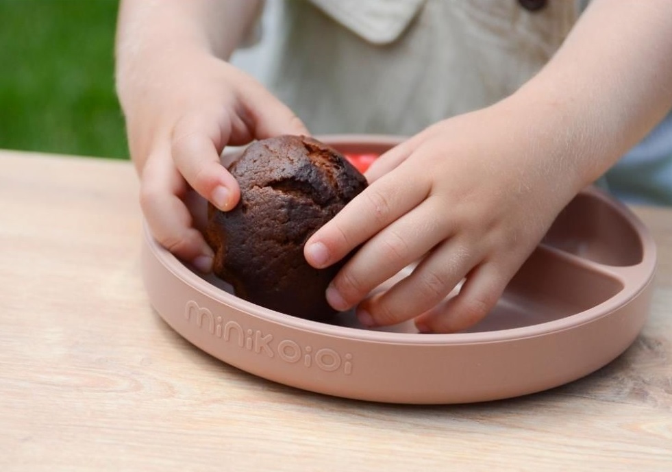 Секційна тарілка на присосці MinikOiOi Portions - Bubble Beige (101050008)фото6