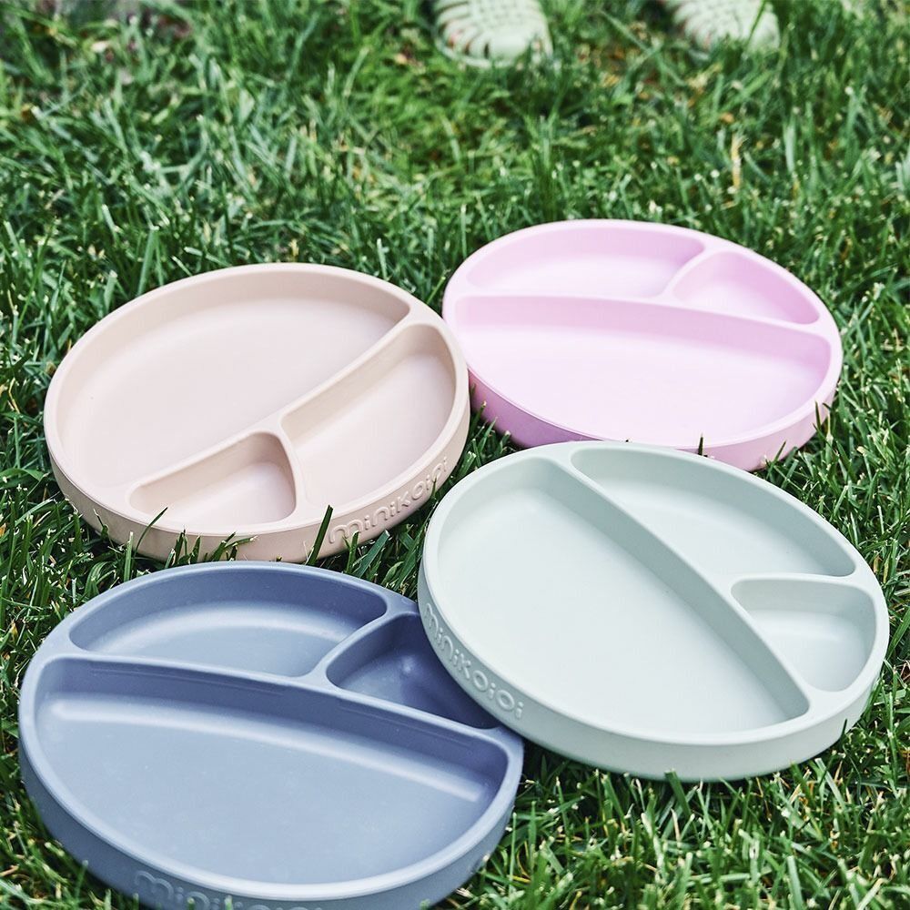 Секційна тарілка на присосці MinikOiOi Portions - Bubble Beige (101050008)фото7