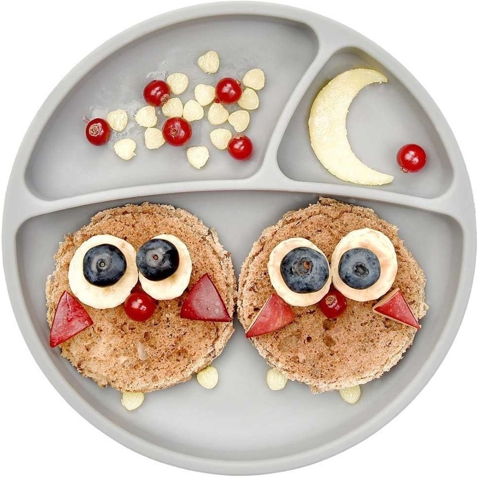 Секційна тарілка на присосці MinikOiOi Portions - Powder Grey (101050004)фото2