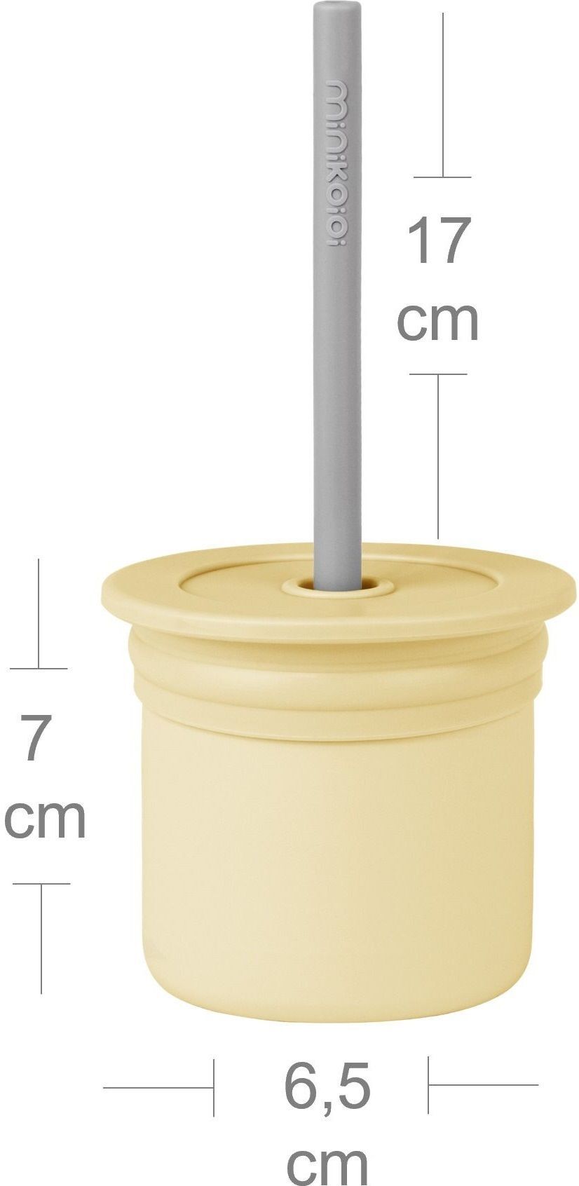 Чашка-контейнер з трубочкою MinikOiOi Sip+Snack - Mellow Yellow/Powder Grey (101100103)фото4