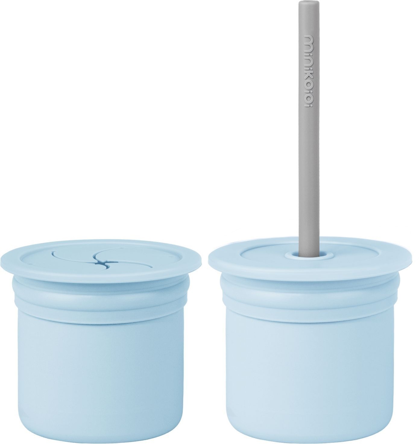 Чашка-контейнер з трубочкою MinikOiOi Sip+Snack - Mineral Blue/Powder Grey (101100109)фото2