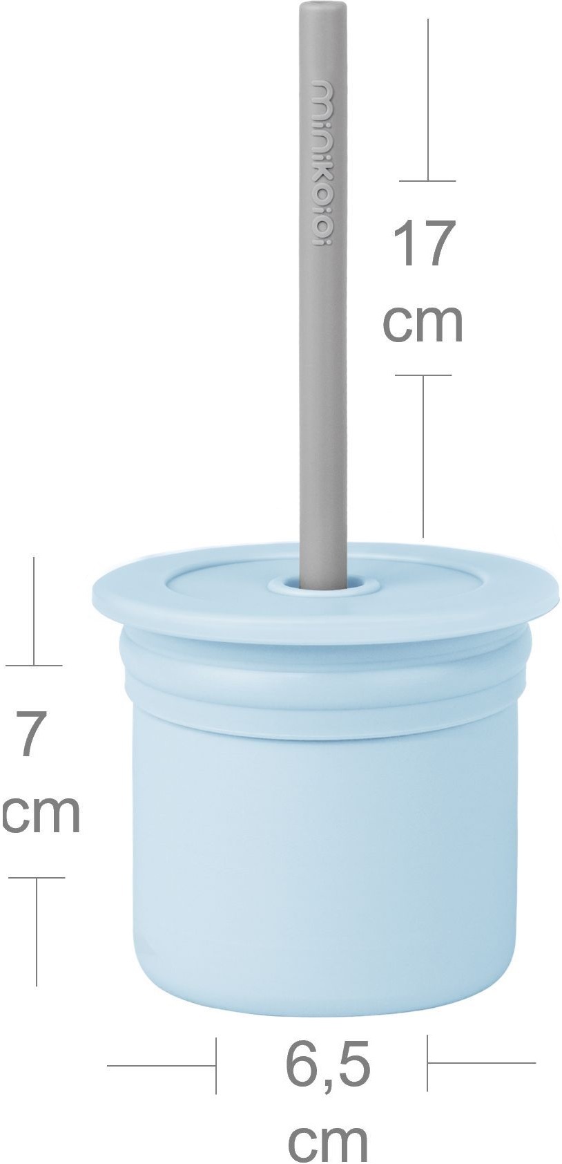 Чашка-контейнер з трубочкою MinikOiOi Sip+Snack - Mineral Blue/Powder Grey (101100109)фото4