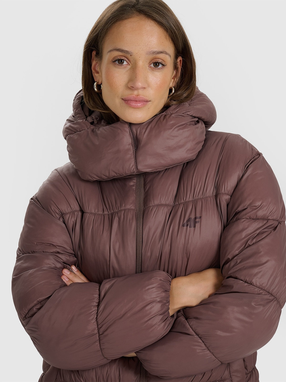 Пуховик жіночий 4F Down Jacket F585 4FWAW25TDJAF585-80S XS коричневийфото6