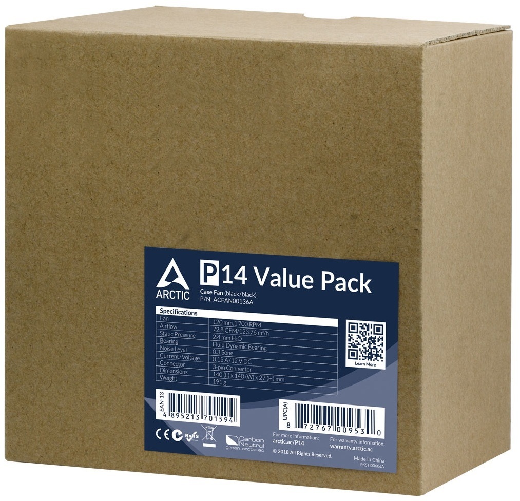 Комплект корпусних вентиляторів ARCTIC P14 (ACFAN00136A)фото3