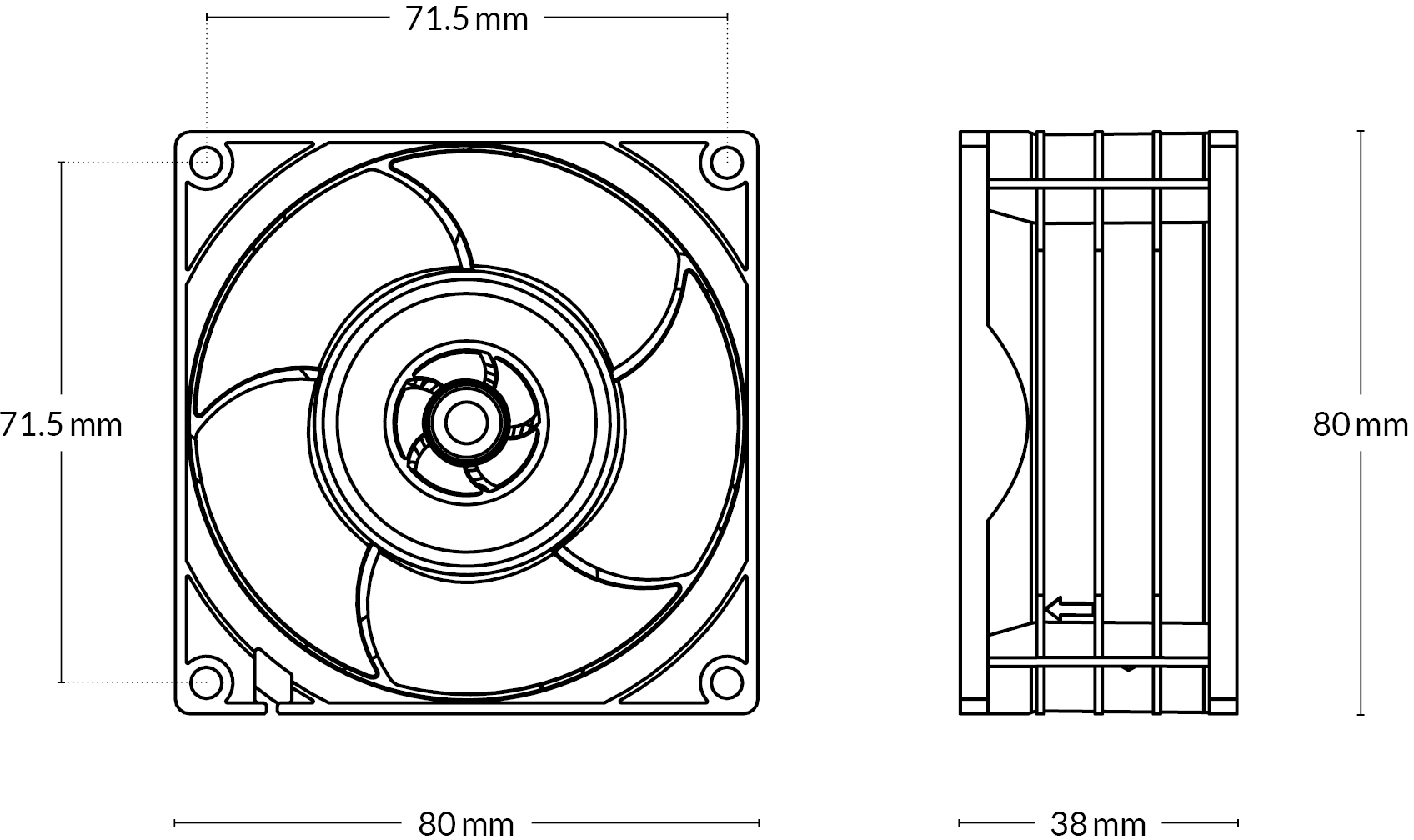 Серверний вентилятор ARCTIC S8038-10K (ACFAN00279A)фото6