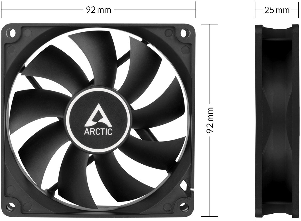 Корпусний вентилятор ARCTIC F9 PWM PST Black (ACFAN00214A)фото4