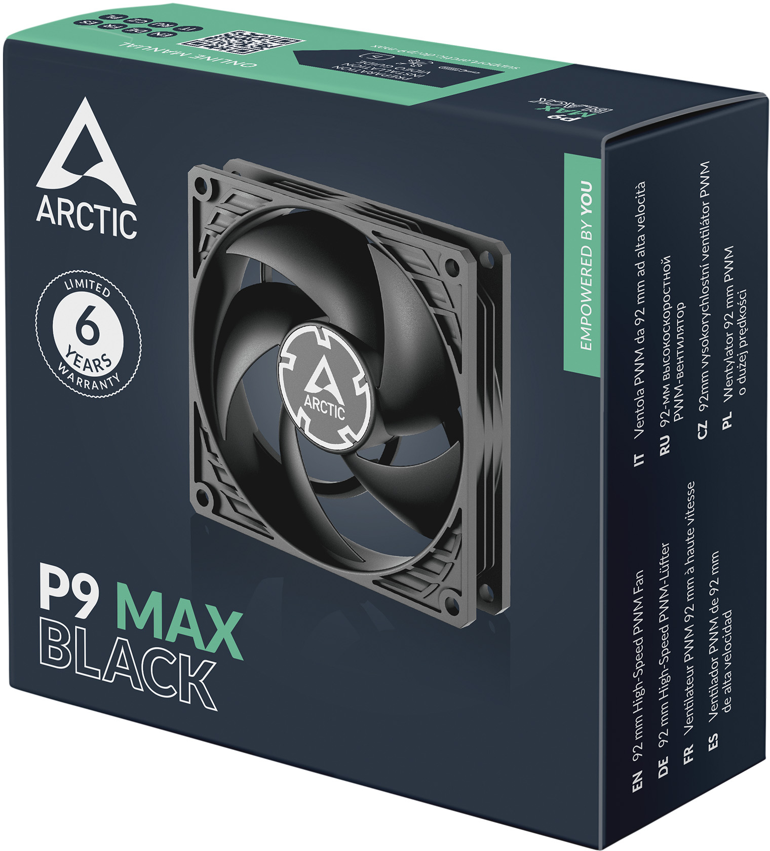 Корпусний вентилятор ARCTIC P9 Max Black (ACFAN00300A)фото6