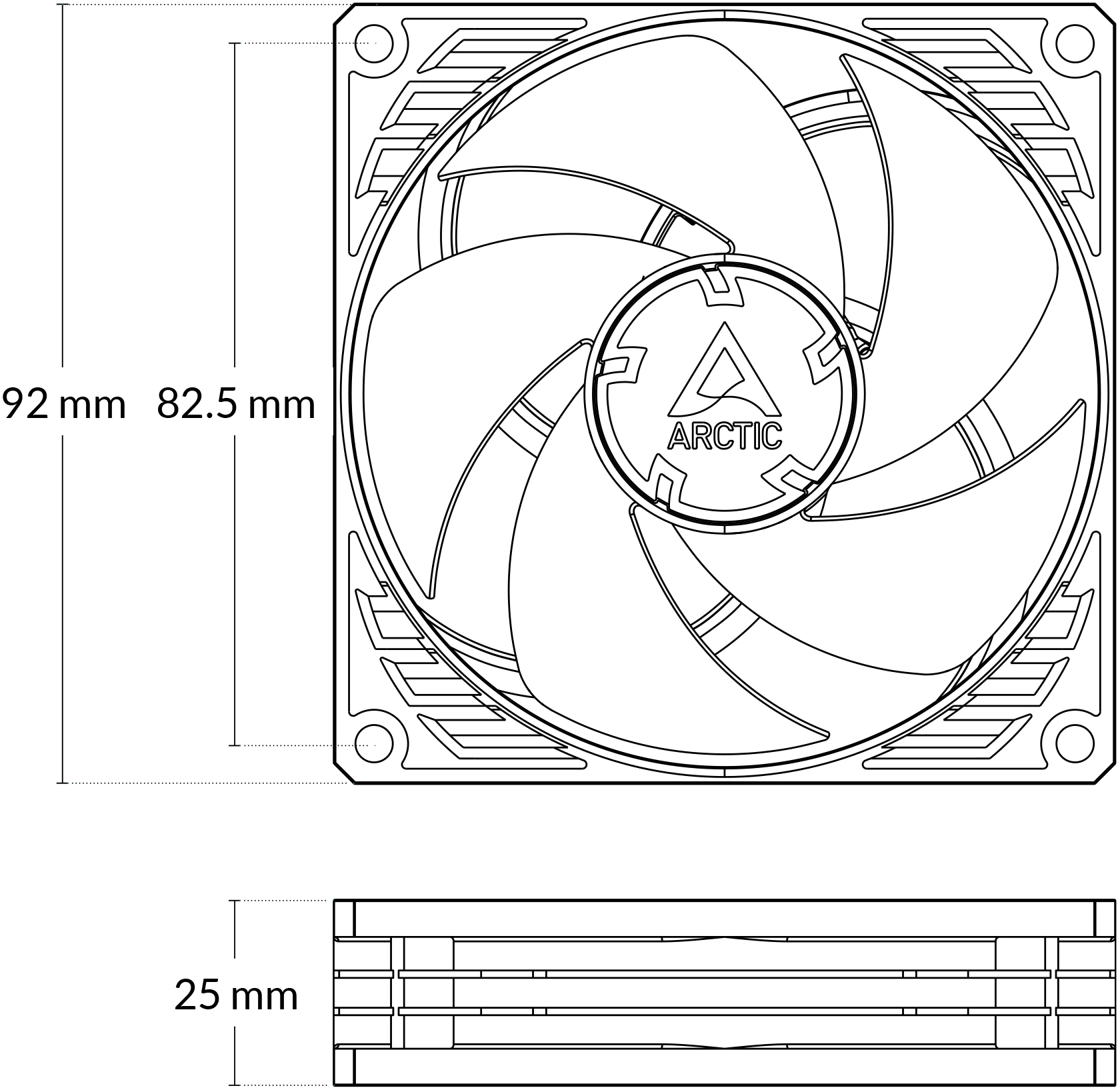 Корпусний вентилятор ARCTIC P9 PWM PST Black (ACFAN00298A)фото6