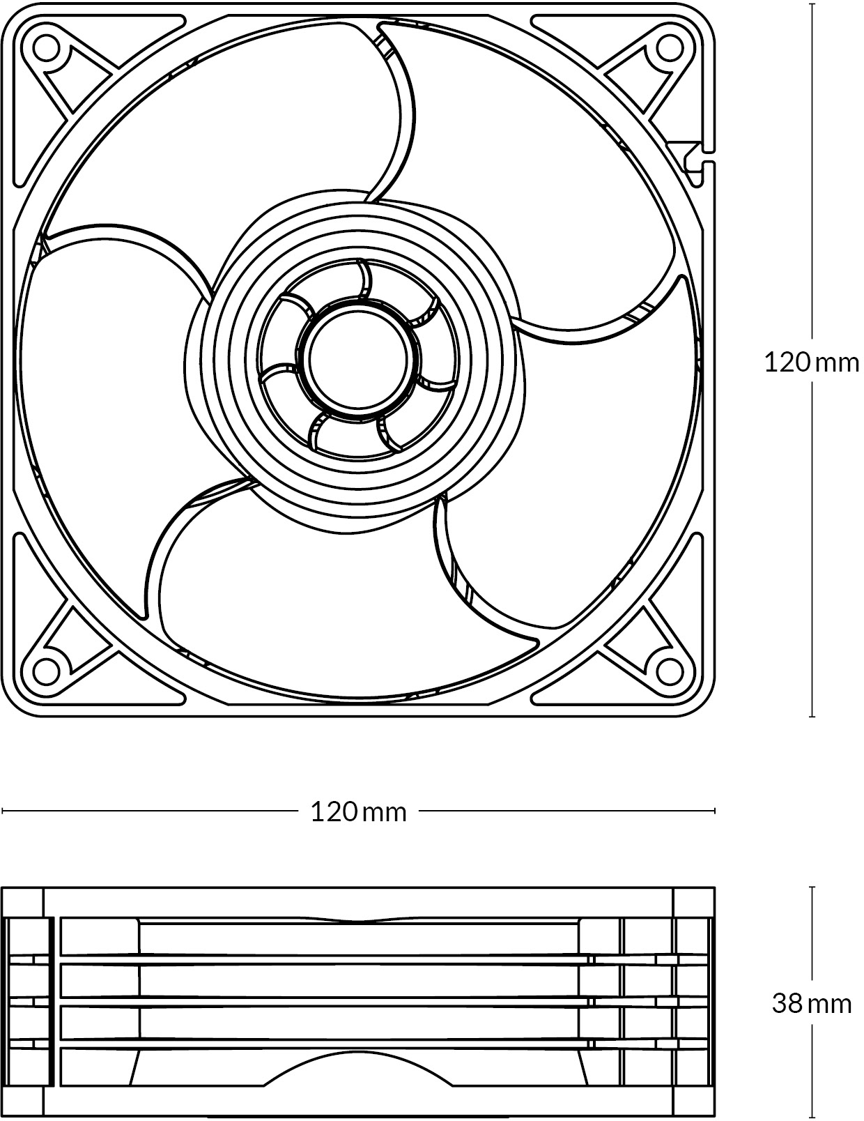 Серверний вентилятор ARCTIC S12038-4K (ACFAN00296A)фото6