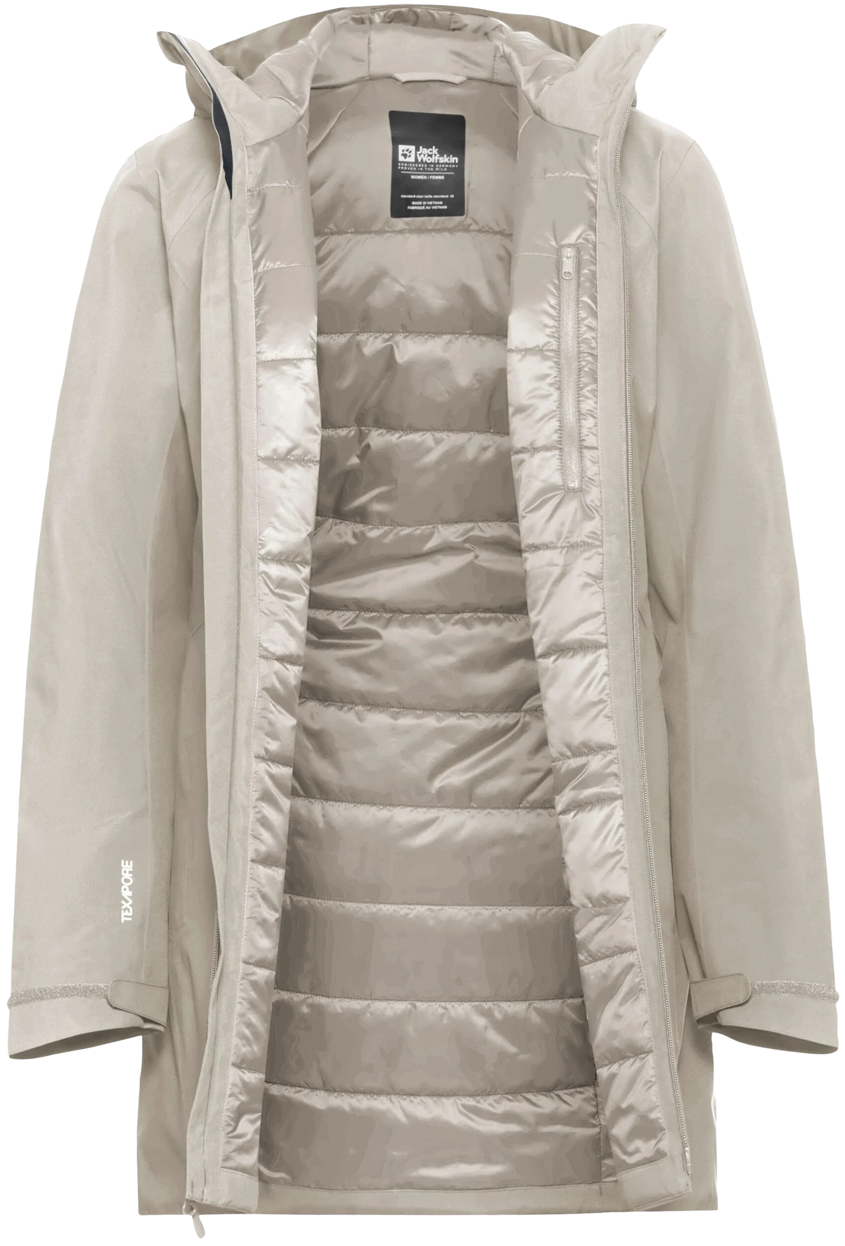 Женское полупальто Jack Wolfskin Heidelstein Ins Jkt W XL бежевое фото 8