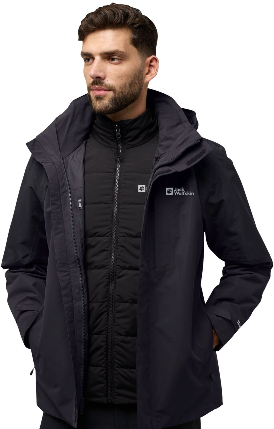 Куртка мужская Jack Wolfskin Romberg 3In1 Jkt M A61859-6350 L темно-серая фото