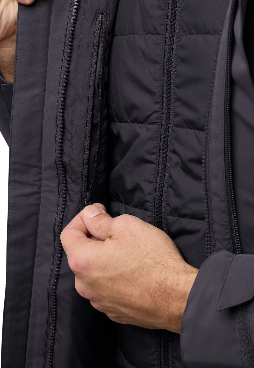 Куртка мужская Jack Wolfskin Romberg 3In1 Jkt M A61859-6350 L темно-серая фото