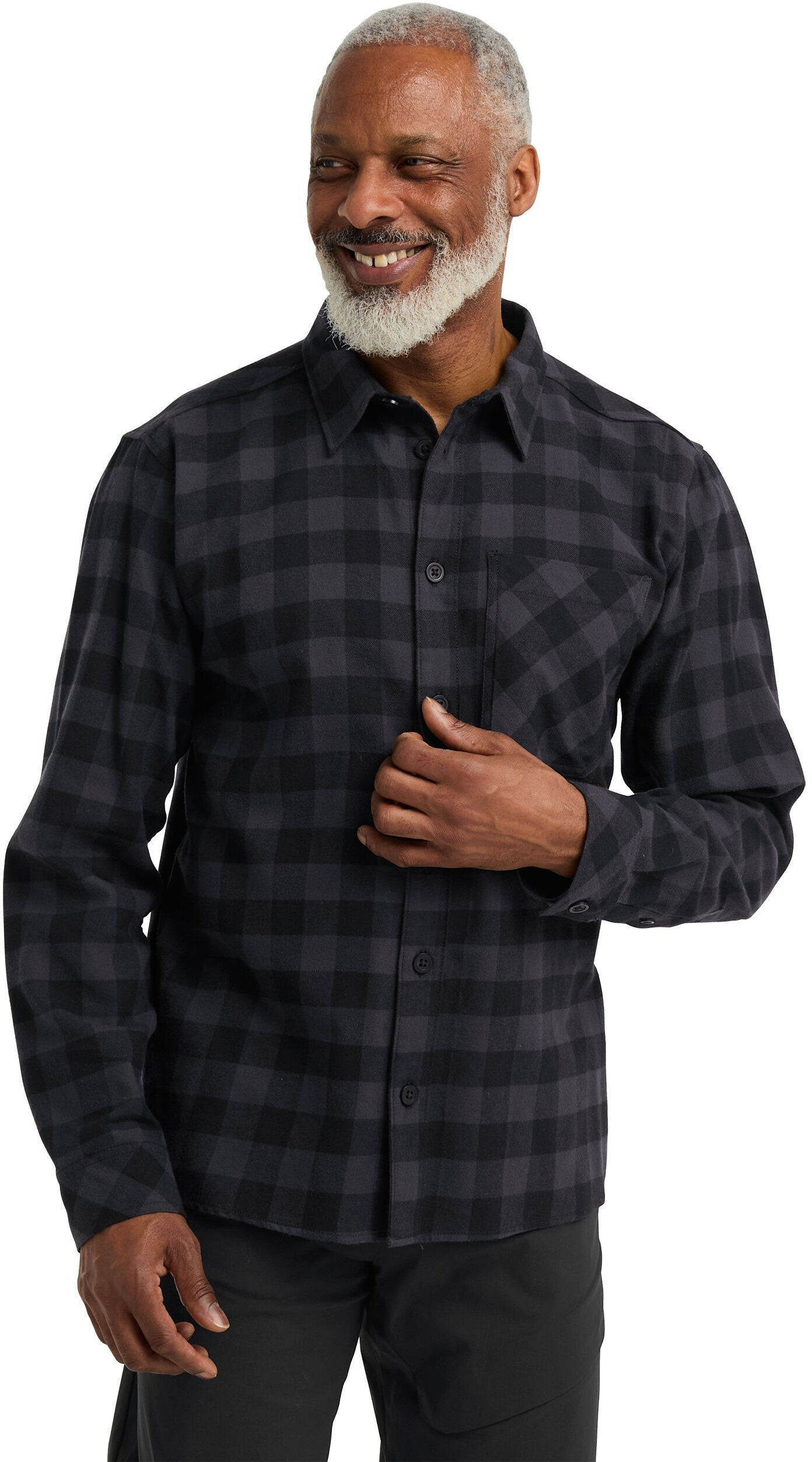 Рубашка мужская Jack Wolfskin Lite Flannel Shirt M XXL черная фото 5