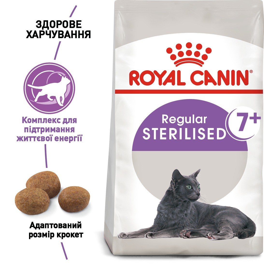 Сухий корм для дорослих стерилізованих кішок Royal Canin Sterilised 7+ 400 гфото