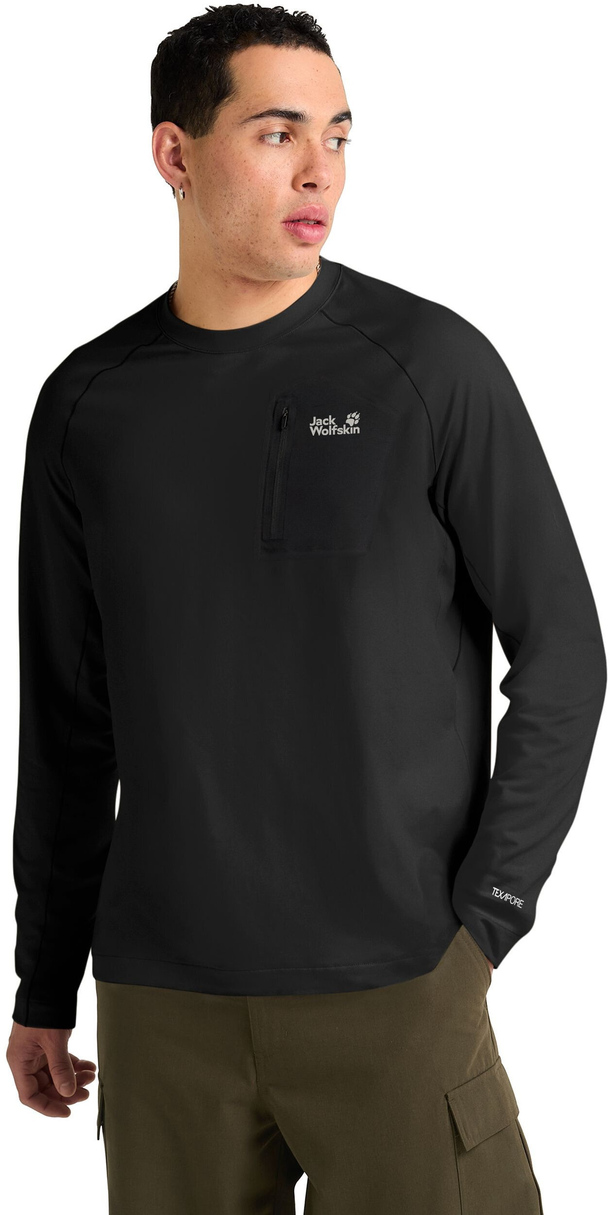 Реглан мужской Jack Wolfskin Prelight Trail Crew M XXL черный фото 5