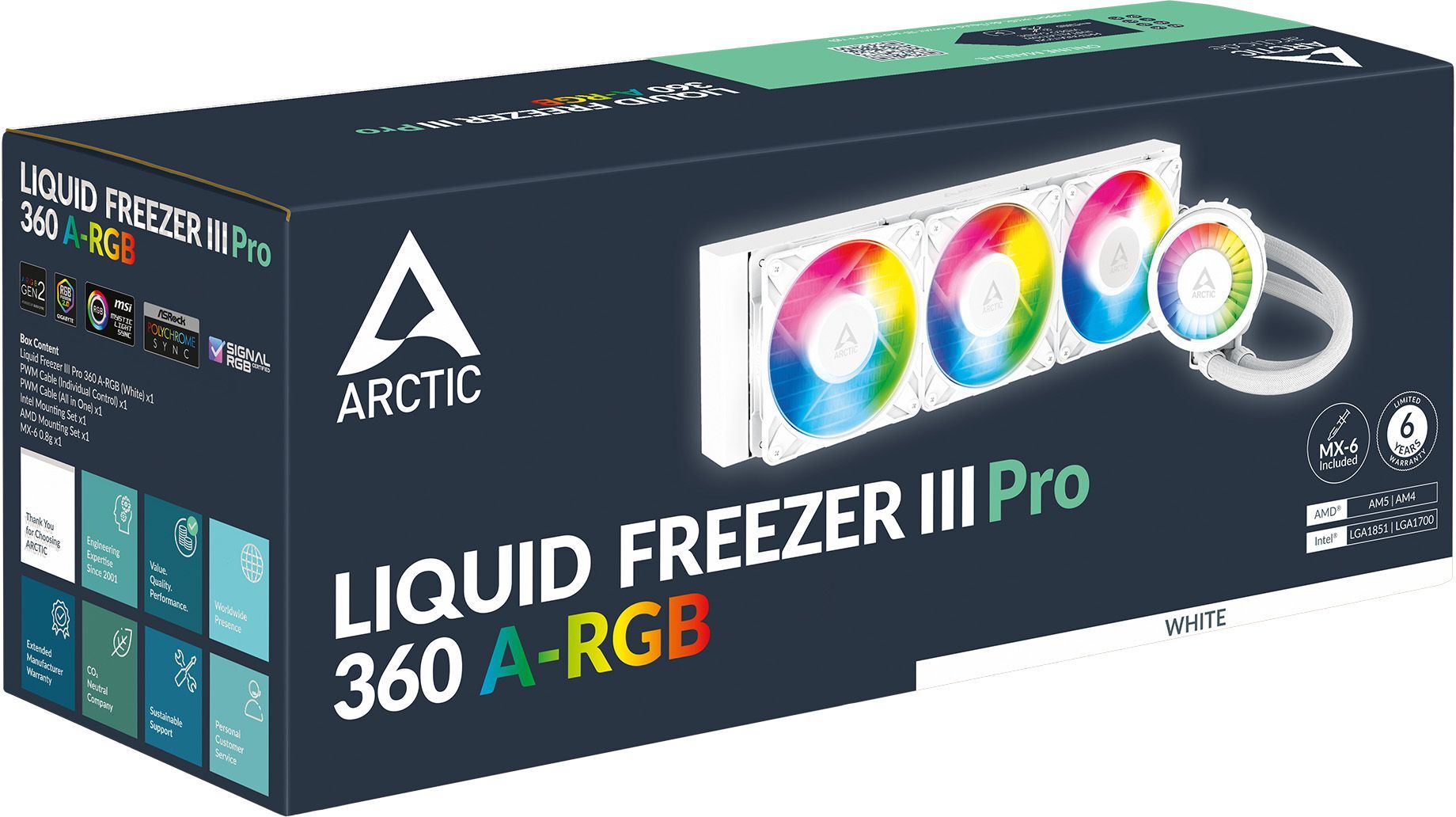 Система жидкосного охлаждения ARCTIC Liquid Freezer III Pro 360 A-RGB White (ACFRE00188A) фото 6