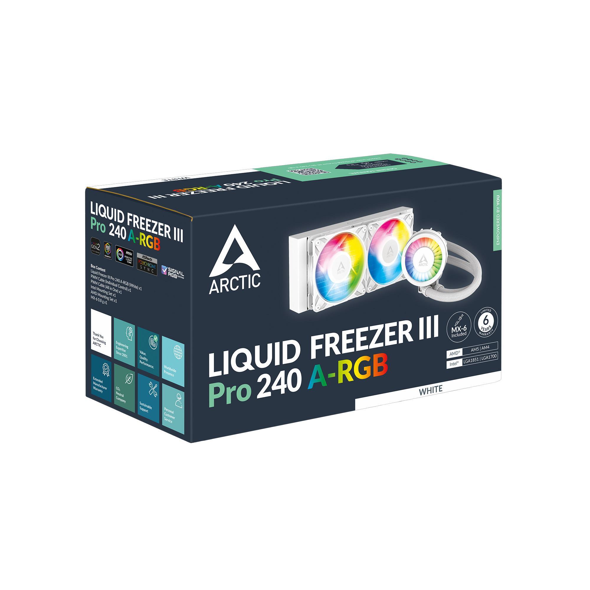 Система рідинного охолодження ARCTIC Liquid Freezer III Pro 240 A-RGB White (ACFRE00186A)фото6