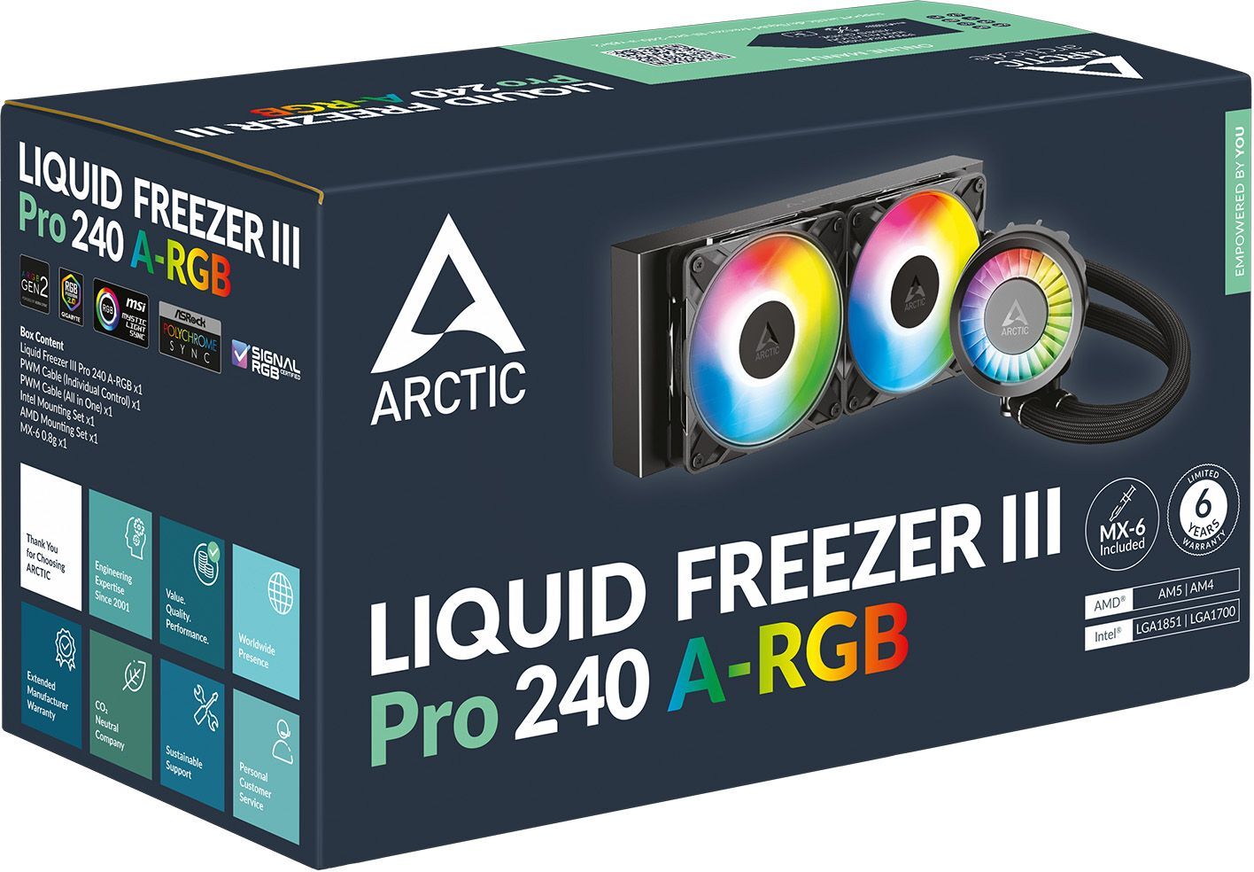 Система жидкосного охлаждения ARCTIC Liquid Freezer III Pro 240 A-RGB Black (ACFRE00182A) фото 6
