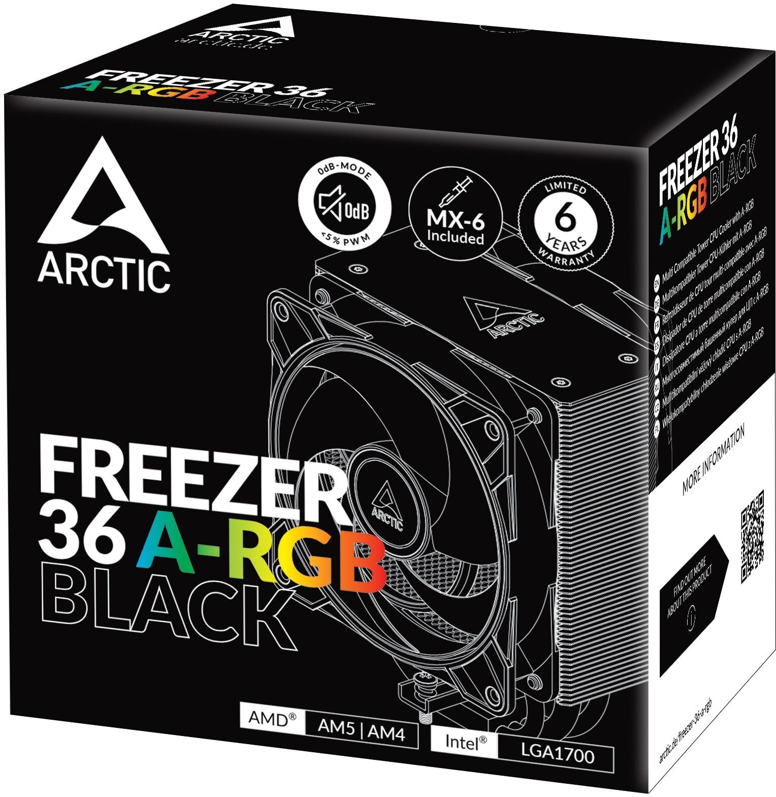Процесорний кулер ARCTIC Freezer 36 A-RGB Black (ACFRE00124A)фото6