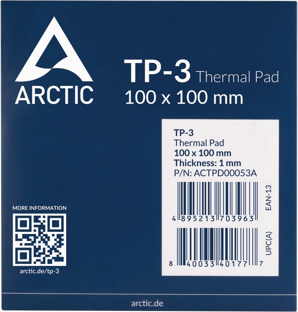 Термопрокладка ARCTIC TP-3 100x100x1 мм (ACTPD00053A) фото 