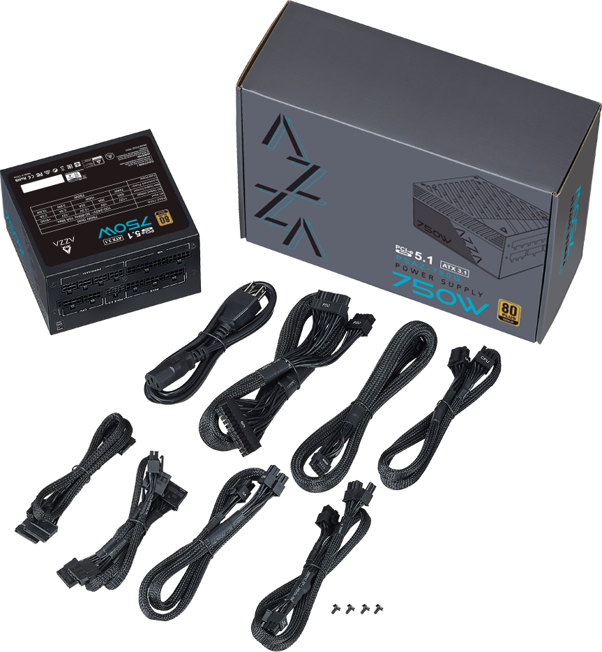 Блок питания AZZA ATX 750W (PSAZ-750G(ATX 3.1)) фото 