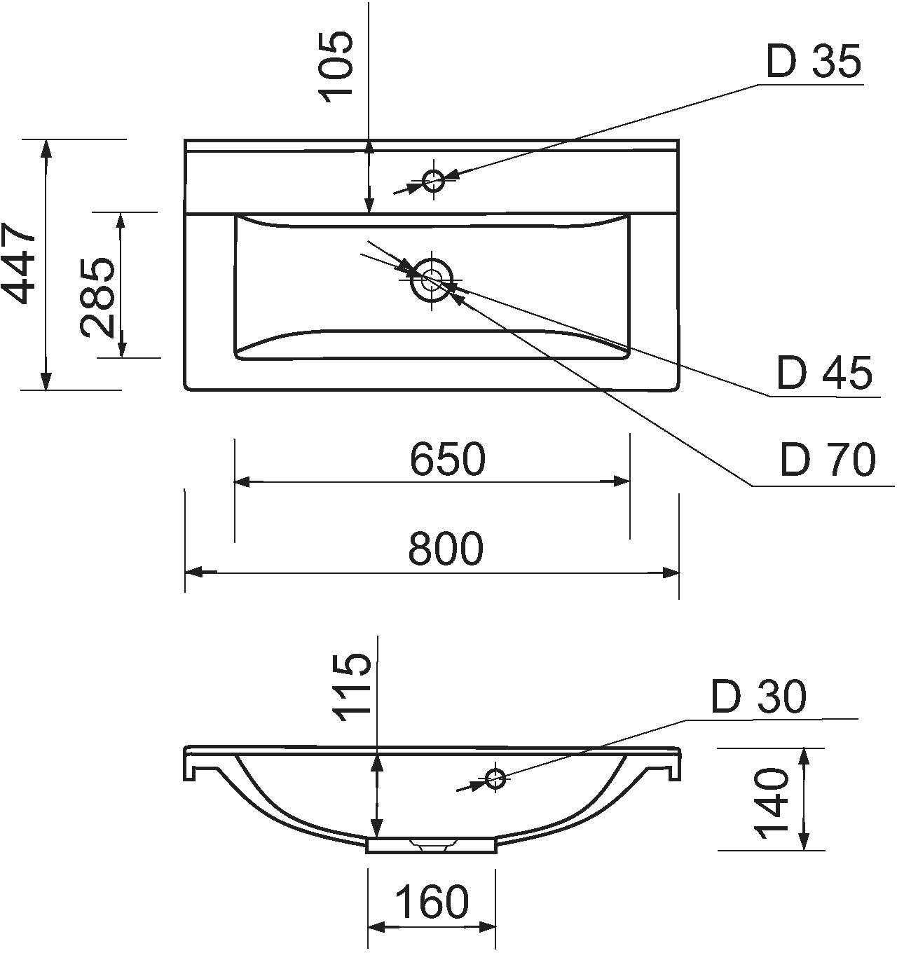 Набір для ванної Adamant Quanto 80, з сифоном Click-Clac (4824296208201)фото