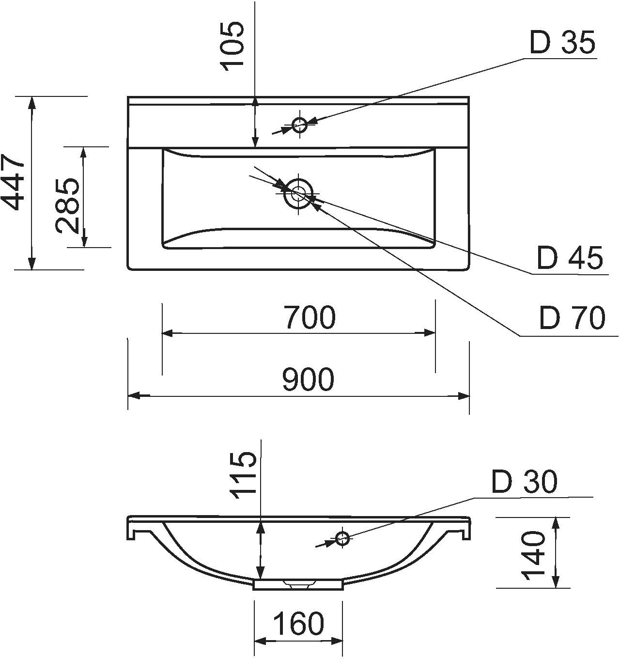 Набір для ванної Adamant Quanto 90, з сифоном Click-Clac (4824296208301)фото