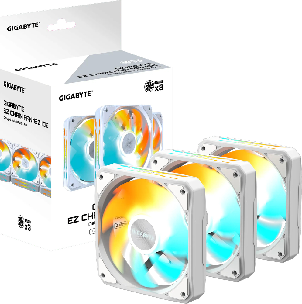 Корпусный вентилятор GIGABYTE 120MM ARGB (GP-GBT EZFAN1203 ICE) фото 7