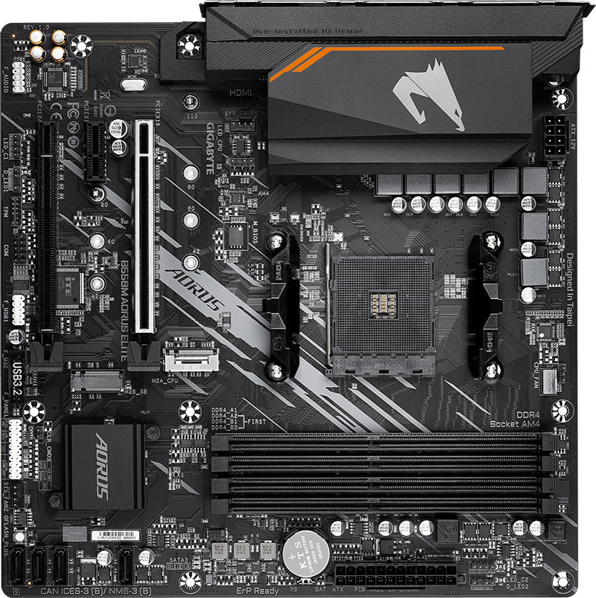 Материнская плата GIGABYTE AMD B550 SAM4 MATX (B550M_AORUS_ELITE_1.3) фото 4